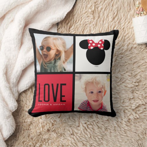 Personalized Photos  Minnie Mouse Bow Throw Pillow