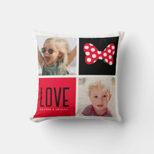 Personalized Photos Minnie Mouse Bow Throw Pillow