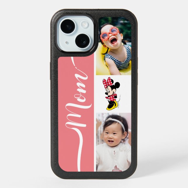 Personalized Photos | Minnie Mouse in Red Dress iPhone 15 Case (Back)