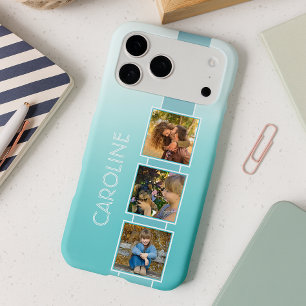Personalized Photos On Aqua Turquoise Green iPhone 17 Pro Max Case