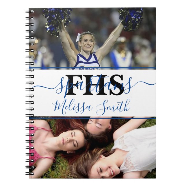 Personalized photos school colorblock  notebook (Front)