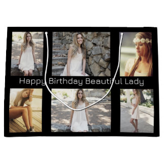 Personalized Photos & Text Multi Occasion Large Gift Bag