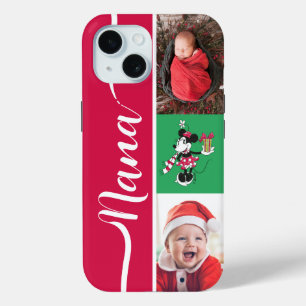 Personalized Photos   Vintage Holiday Minnie iPhone 15 Case