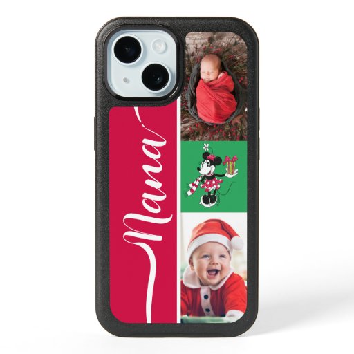Personalized Photos | Vintage Holiday Minnie iPhone 15 Case