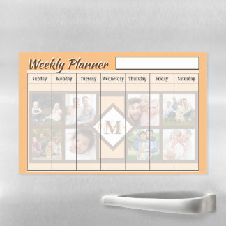 Personalized photos weekly planner  magnetic dry erase sheet