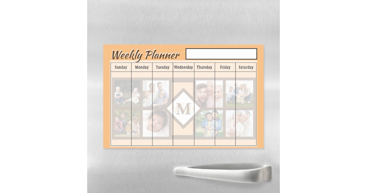 Personalized photos weekly planner magnetic dry erase sheet | Zazzle