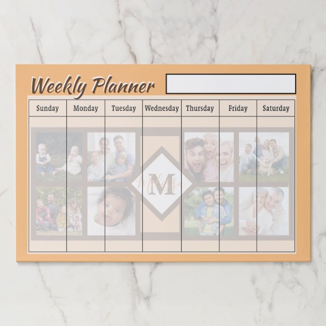 Personalized photos weekly planner sheets paper pad (Front)