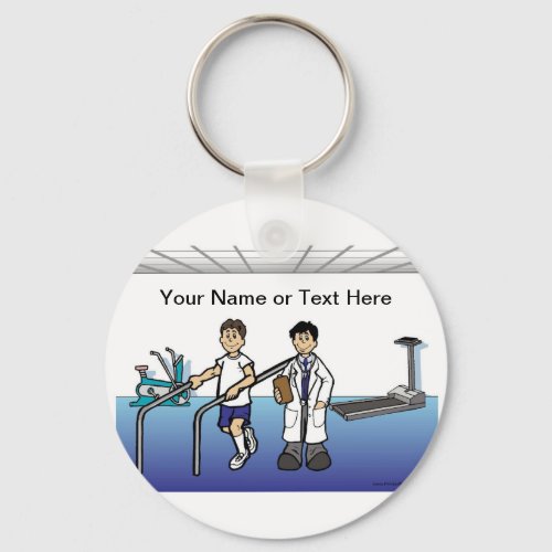 Personalized Physical Therapist Cartoon  Keychain