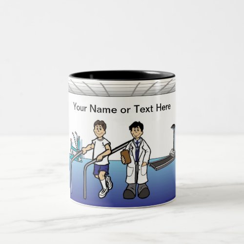 Personalized Physical Therapist Cartoon   Two_Tone Coffee Mug