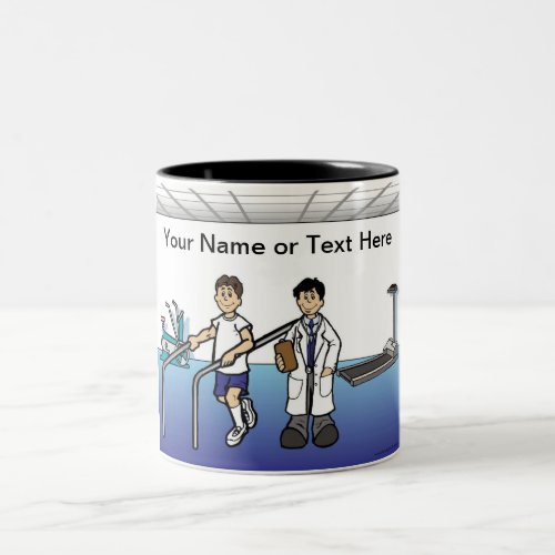Personalized Physical Therapist Cartoon Two_Tone Coffee Mug