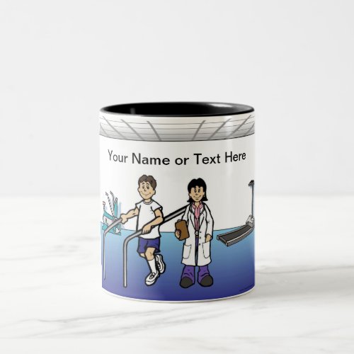 Personalized Physical Therapist _ Female Cartoon Two_Tone Coffee Mug