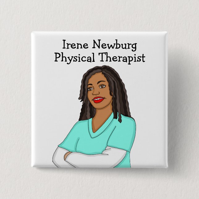Personalized Physical Therapist Identification   Button (Front)