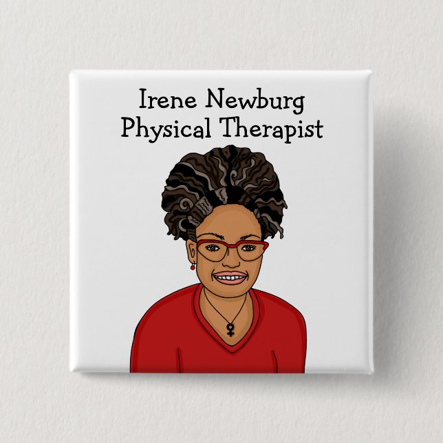 Personalized Physical Therapist Identification Button (Front)