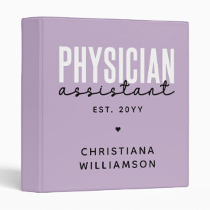 Personalized Physician Assistant PA Graduation 3 Ring Binder