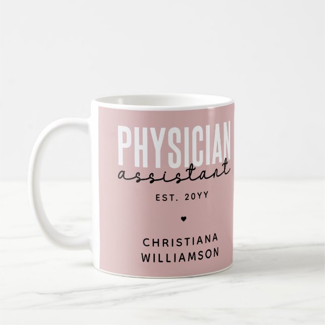 Personalized Physician Assistant PA Graduation Coffee Mug (Left)
