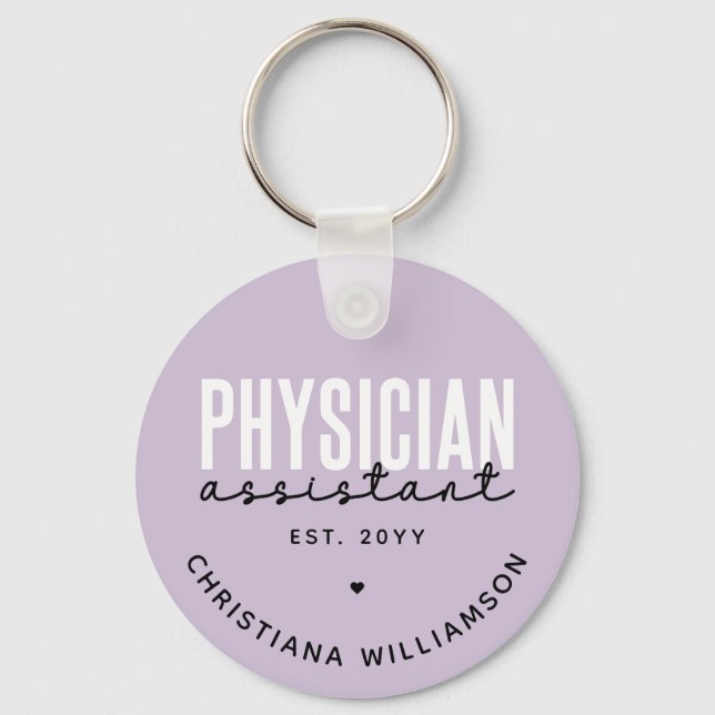 Personalized Physician Assistant PA Graduation Keychain (Front)