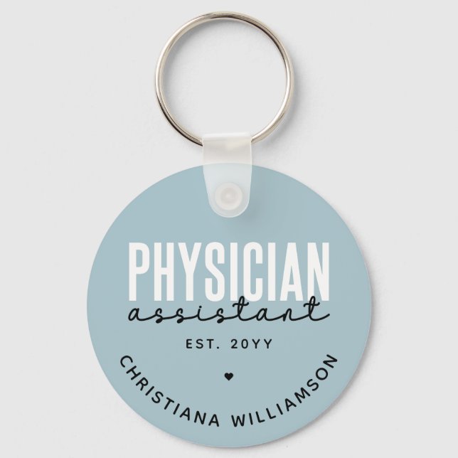 Personalized Physician Assistant PA Graduation Keychain (Front)