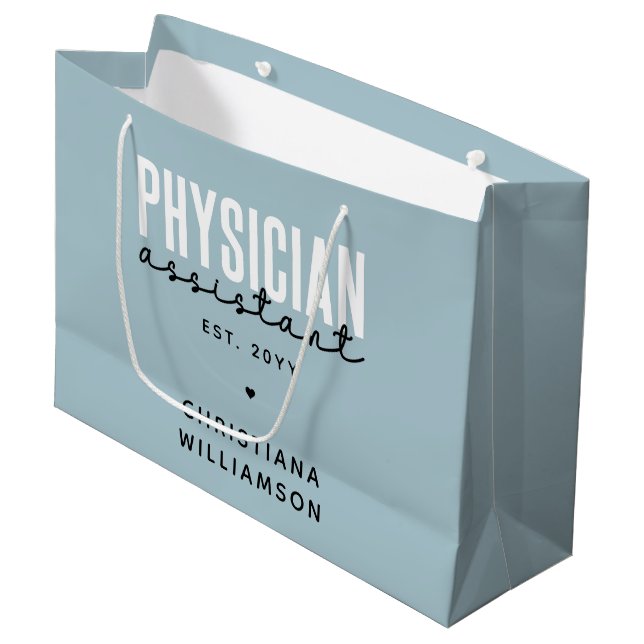 Personalized Physician Assistant PA Graduation Large Gift Bag (Front Angled)