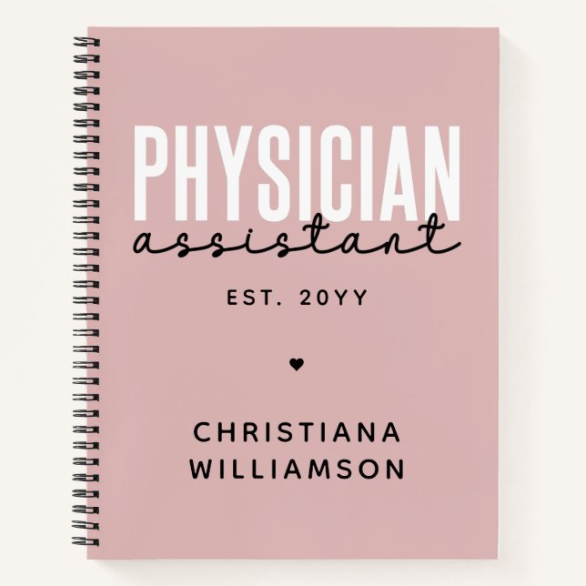 Personalized Physician Assistant PA Graduation Notebook (Front)