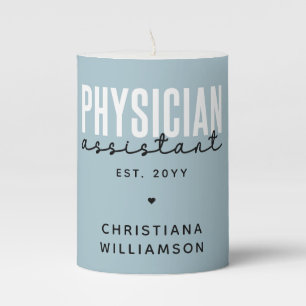 Personalized Physician Assistant PA Graduation Pillar Candle