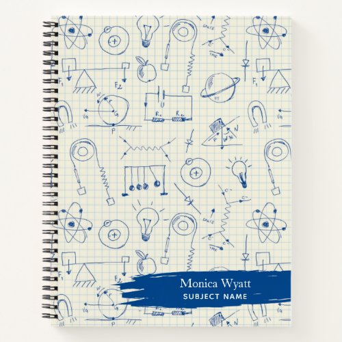 Personalized Physics Doodles Diagrams Graph Paper  Notebook