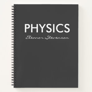 Personalized Physics Graph Paper Black and White Notebook