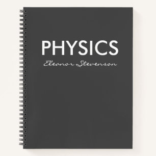 Personalized Physics Graph Paper Black and White Notebook