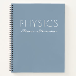 Personalized Physics Graph Paper Dusty Blue  Notebook
