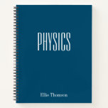 Personalized Physics Graph Paper Simple Blue Notebook<br><div class="desc">A cute,  trendy notebook to take to physics class or for homework with a simple,  minimalist cover in pretty dark teal blue and space for the school subject and your name to be personalized.</div>