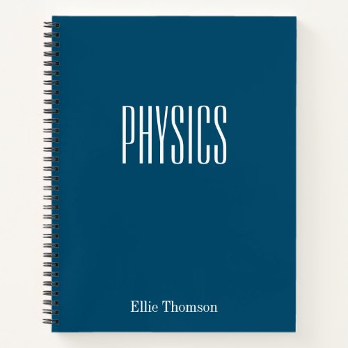 Personalized Physics Graph Paper Simple Blue Notebook