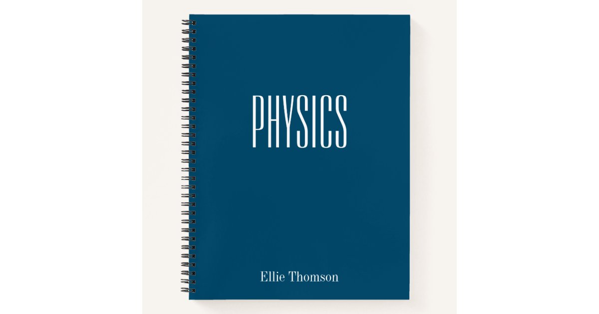 Personalized Physics Graph Paper Simple Blue Notebook | Zazzle