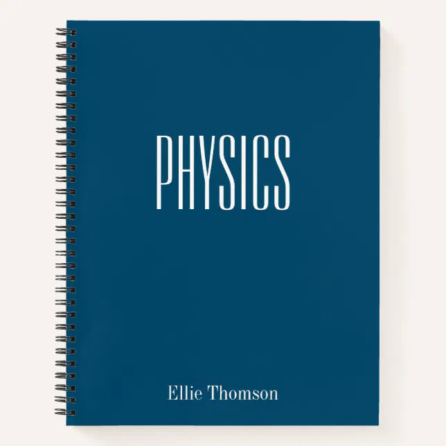 Personalized Physics Graph Paper Simple Blue Notebook | Zazzle