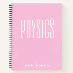 Personalized Physics Graph Paper Simple Pink Notebook