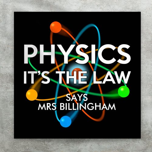 Personalized Physics Its the Law Science Poster