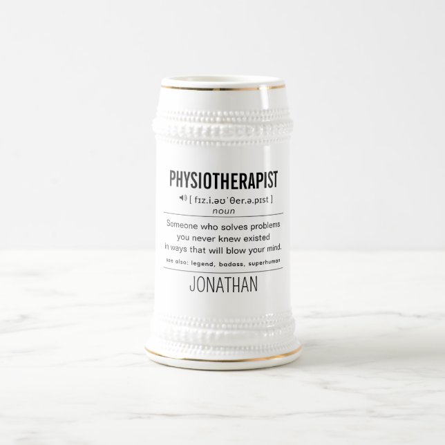 Personalized Physiotherapist Funny Beer Stein (Center)