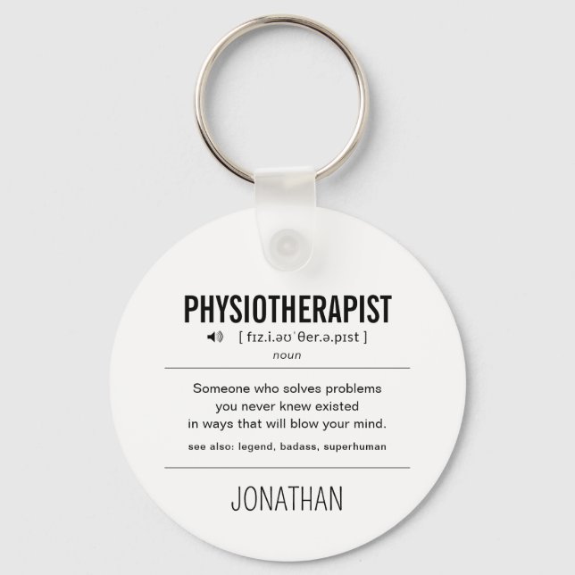 Personalized Physiotherapist Funny Keychain (Front)