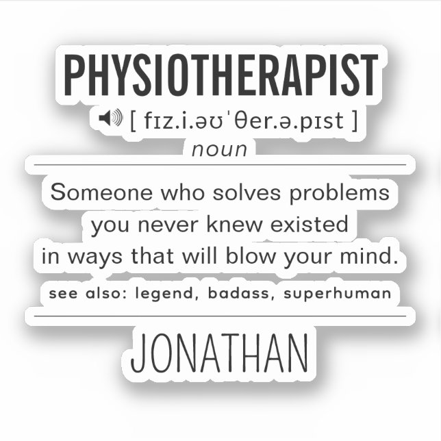 Personalized Physiotherapist Funny Sticker (Front)