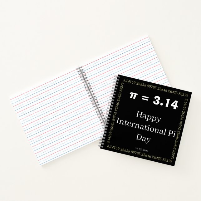Personalized Pi Day Notebook - Happy International (Inside)