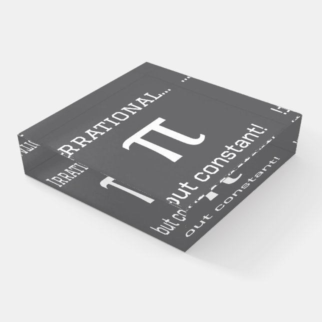 Personalized Pi Symbol, Fun Math Desk Paperweight (Angled)