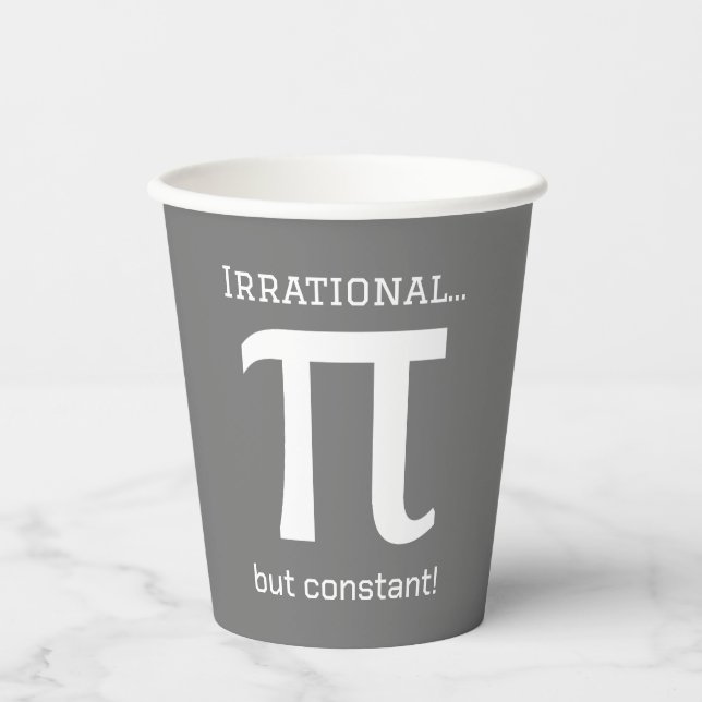 Personalized Pi Symbol, Math Lover Paper Cups (Front)