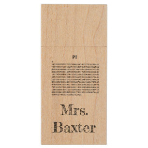Personalized "Pi" Wood Flash Drive
