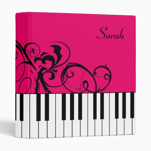 Personalized Piano 3 Ring Binder