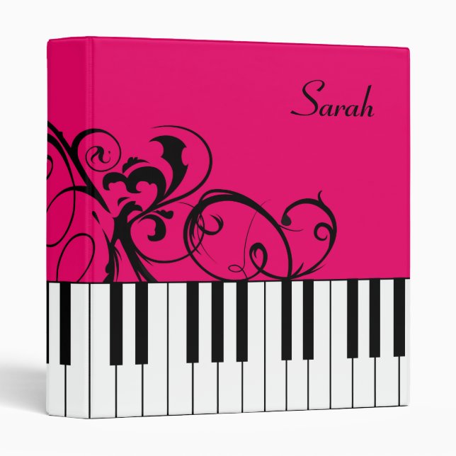 Personalized Piano 3 Ring Binder (Front/Spine)