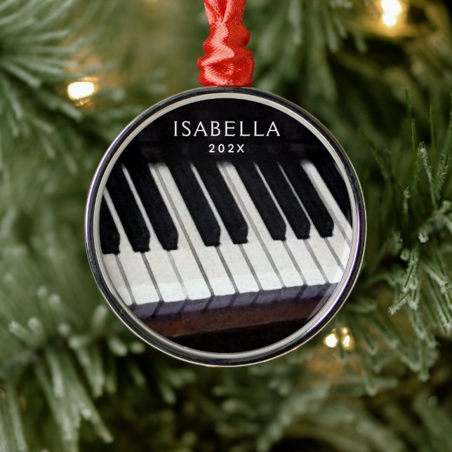 Personalized Piano Collection Metal Ornament (Tree)