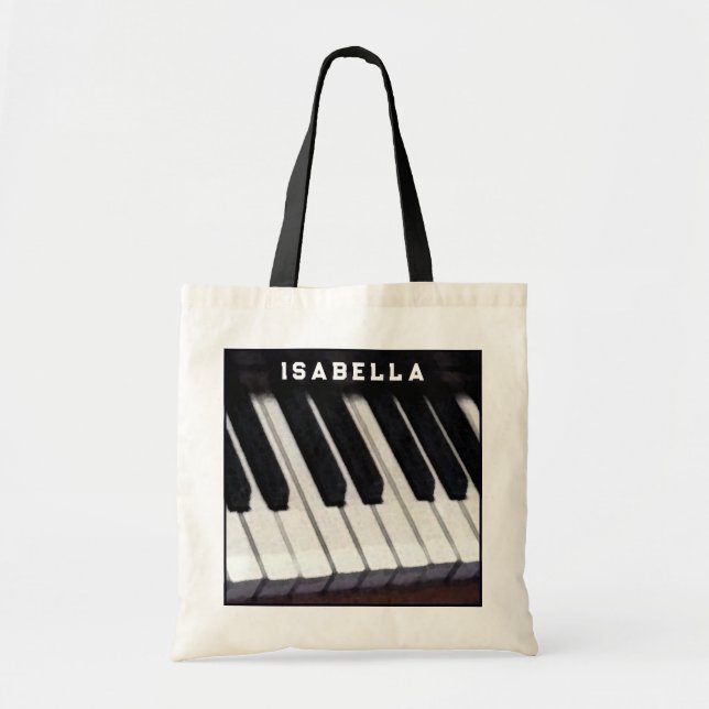 Personalized Piano Design Tote Bag (Front)