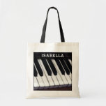 Personalized Piano Design Tote Bag at Zazzle