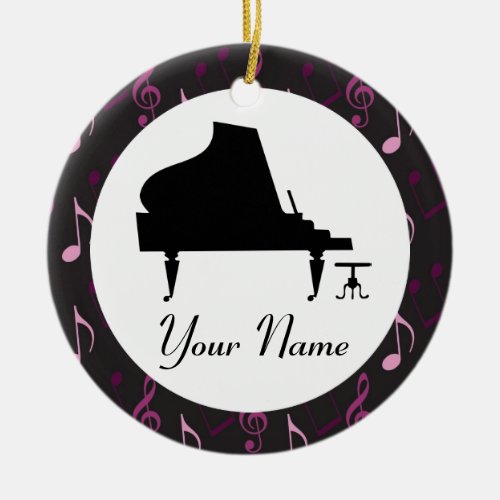 Personalized Piano Gift Music Ornament