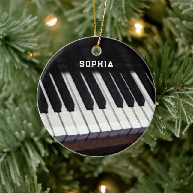 Personalized Piano Keepsake Gift Ceramic Ornament (Tree)