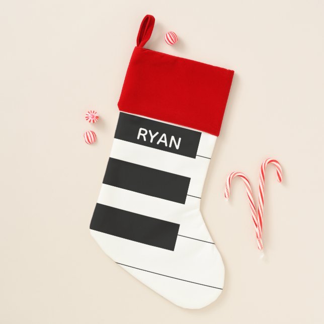 Personalized Piano Keyboard Music Stocking (Front)