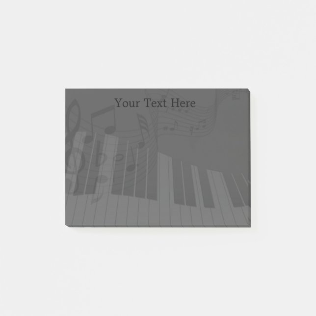 Personalized Piano Keyboard Musical Notes Post It (Front)